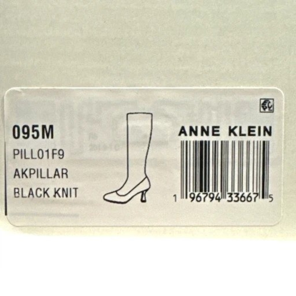Anne Klein Black Knit Pillar Wm 9.5 Snip Toe 3" Heel Knee High Dress Boots NIB - Picture 8 of 10